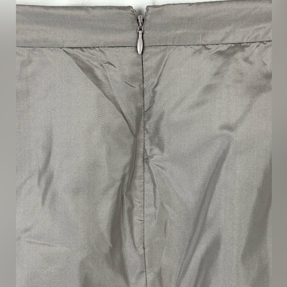 J Crew Factory Pleated Silk Metallic Gray Mini Skirt Sz 2 Holiday Wedding NWT - Picture 5 of 9